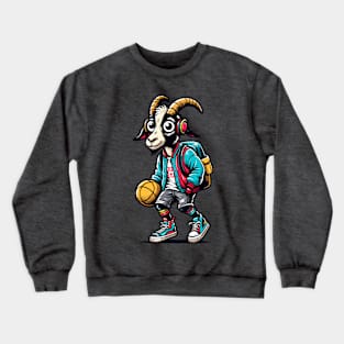 funny goat basketball Crewneck Sweatshirt